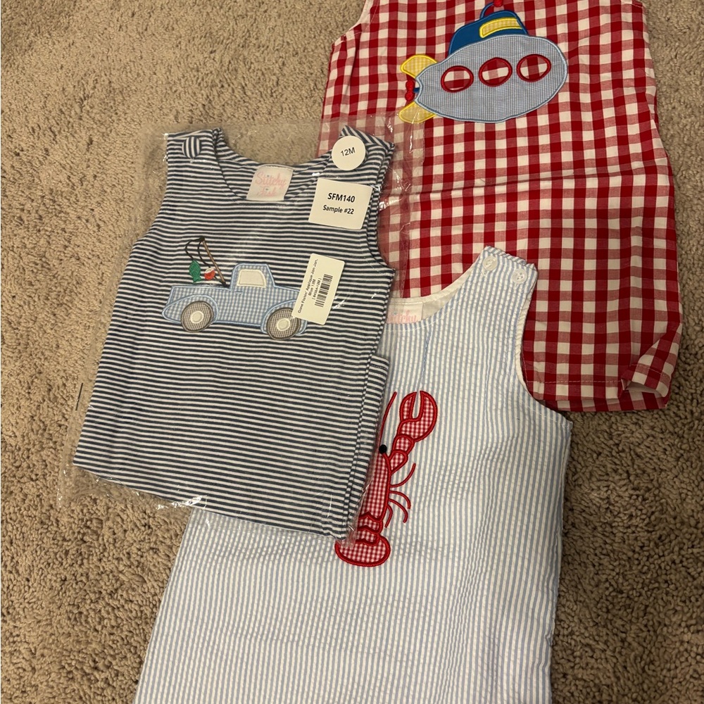 Stichy fish Baby Outfits with Embroidery bundle